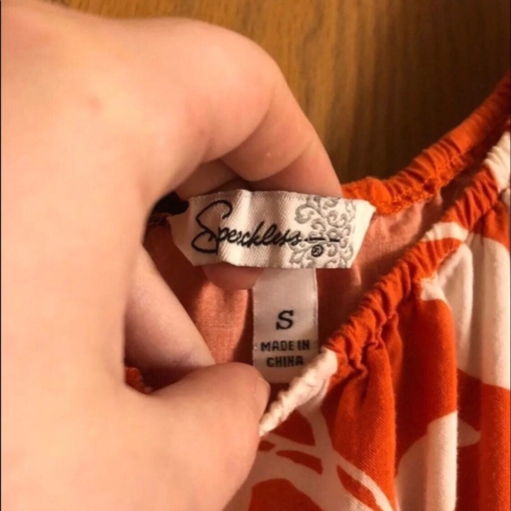 Burnt Orange Floral Summer Above Knee Length Dress - Picture 4 of 6